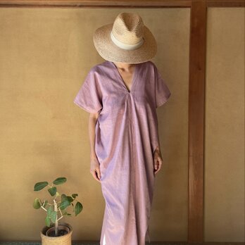 Handwoven Natural Dye Tao Kaftan/手織り草木染めカフタンワンピースの画像