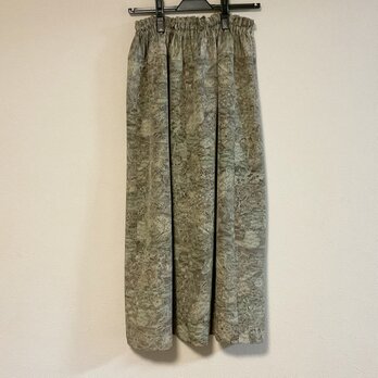 着物リメイク Ｕ  ギャザースカート  シルク 古布正絹 着物スカートの画像