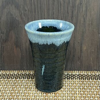 陶器 フリーカップ・スリム型　濃紺＋白【240407】の画像
