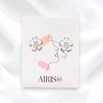 ピアス 18K レディース アレルギー対応 小さめ さくら 桜 サクラ シルバー925 花 フラワー 春 プレゼント 仕事の画像