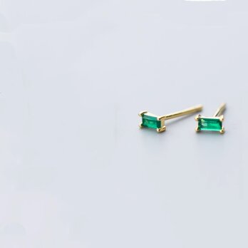 ピアス レディース 小さめ 18金 アレルギー対応 ゴールド シルバー925 エメラルド フープピアス 仕事 プレゼントの画像