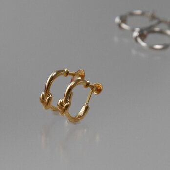 【イヤリング・GOLD】Knot　earrings 　/  silver925+24K gold plated　結び目イヤリングの画像