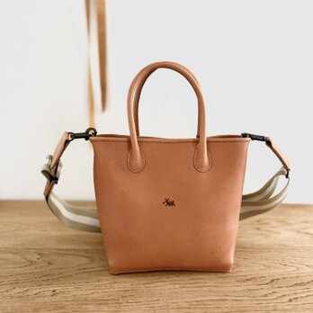 栃木レザー　手縫い　day  bag A　2way（ヌメ）の画像