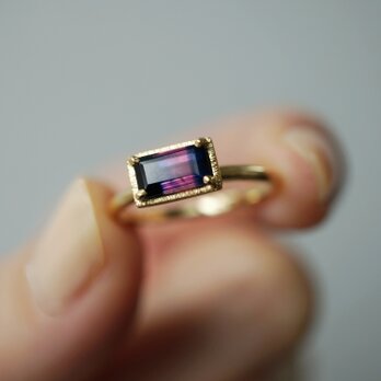 K18 Sapphire Ring/Bicolor/PinkxBlack
