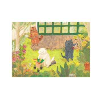 10　カマノレイコポストカード2枚セット「庭仕事」の画像