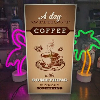 【Lサイズ】コーヒー 珈琲 カフェ CAFE 喫茶 営業中 店舗 キッチンカー イベント 照明 看板 置物 雑貨 ライトBOXの画像