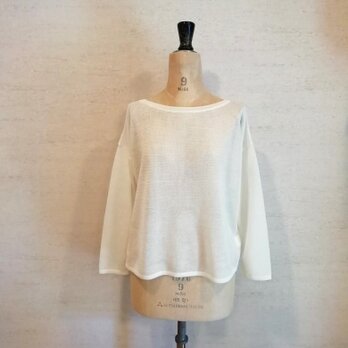 【特別提供品】リネンが快適♡前後2WAYプルオーバー（01086）ホワイトの画像