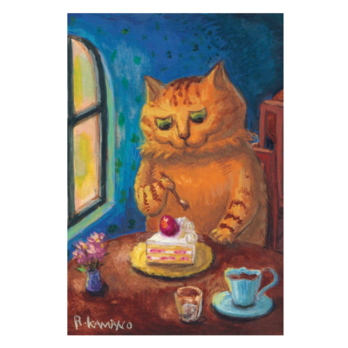92　カマノレイコポストカード2枚セット「ショートケーキ」の画像
