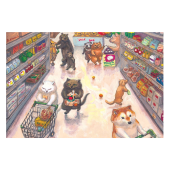 105　カマノレイコポストカード2枚セット「スーパーマーケット」の画像