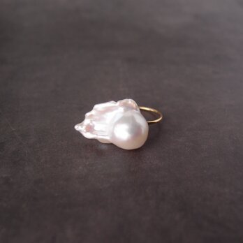 Baroque Pearl Ring【GP】大粒 バロックパール 指輪（11号フリー／Fishtail）の画像