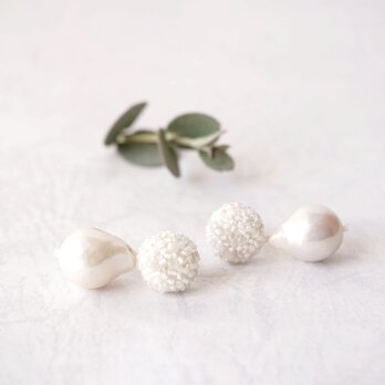 【 kiira+baroque pearl 】pierced earrings-01の画像