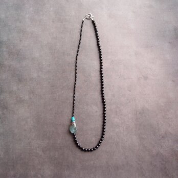 BigKyanite×BlackOnyx&Tourmaline Necklace／カイヤナイト×オニキス&トルマリンネックレスの画像