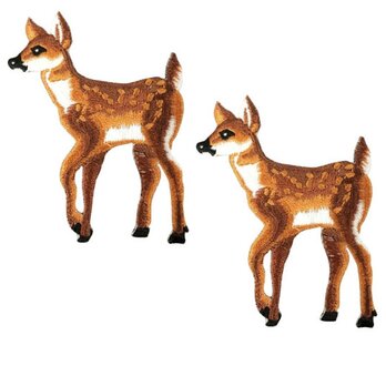 Sale*アップリケワッペンバンビ　左向き2枚　W-1430 鹿　小鹿　しか　入園入学の画像
