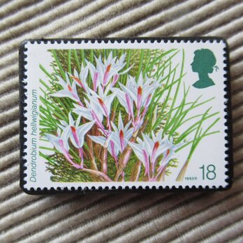 イギリス　切手ブローチ 9589の画像