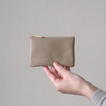 ”小さくスリム” な 【S】Minimal Wallet  上質イタリアンレザー  - サンドベージュ -の画像
