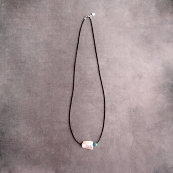 BiwaPearl ×Turquoise ×BlackOnyx Necklace／ビワパール×ターコイズネックレス（Black）の画像