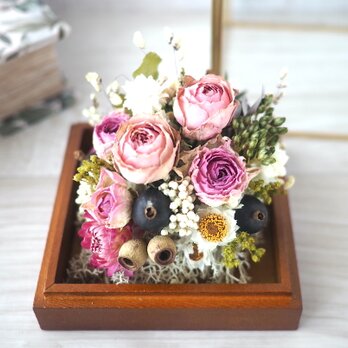 Iron gold square pink rose  -dryflower-の画像