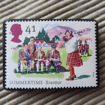 イギリス　切手ブローチ 9598の画像