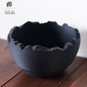 Adv-024-L (140×84) 植木鉢 おしゃれ シンプル 黒 プラ鉢 多肉 塊根 観葉 ブラック 3d鉢 浅鉢 作家鉢の画像