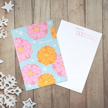 用途選べるポストカード【マリーゴールド】４枚セット