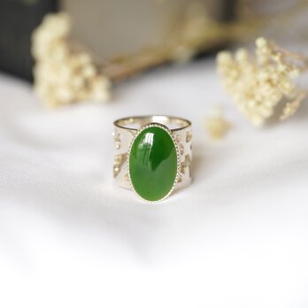 SV925 Nephrite Arabesque Ring(RAR09SV_Nep#11)の画像