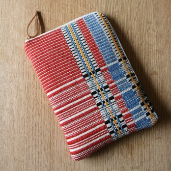 【mini】北欧手織りタブレットポーチ（レッド）ダーラドレルの画像