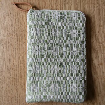 【mini】北欧手織りタブレットポーチ（イエローグリーン）の画像
