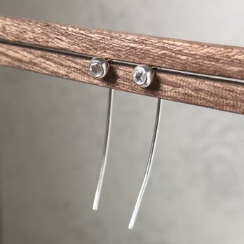 【sample price】sapphire tiny hook earrings サファイアフックピアス　SV950の画像