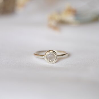 Round rose cut White Topaz Ring(RSV028_WTo)の画像