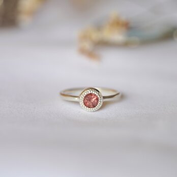 Round Strawberry Quartz Ring(RSV036_SQz)の画像