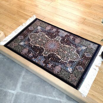 ペルシャ絨毯　ネイアブリシャム　ハイブリッド　玄関マット　90x60cmの画像