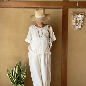 Gauze Summer Tops 2 Colors / ガーゼサマートップス　２色の画像