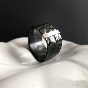 【stock sale】platinum dar silver ring　RS　プラチナバーリング　SV925 Pt900の画像