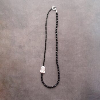 Biwa Pearl × Black Onyx Necklace／ビワパール × オニキス ネックレスの画像
