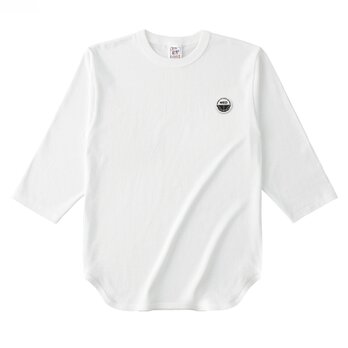 3/4スリーブBBTシャツ【ホワイト】 刺繍ワッペン WEDNESDAY GYM HOOPS JUMP SWISHの画像