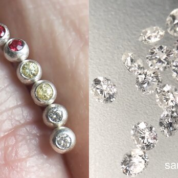 【受注製作】Tiny diamond stud earrings シンプルスタッドピアス　ダイアモンド　SV925/950の画像