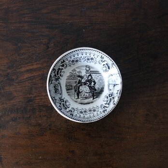 Gien ジアン グリザイユ デミタス ソーサー 小皿 φ12cm フランス アンティーク 0501717の画像
