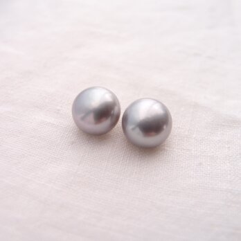 【K14gf】Baroque Pearl Earrings・Gray／グレーバロックパール スタッドピアスの画像