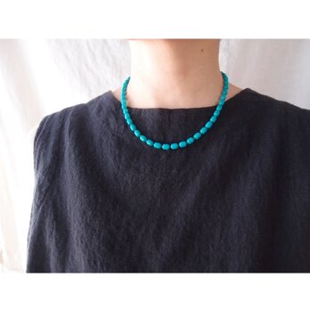 Magnesite Turquoise × Blue Jade ／ブルージェード × マグネサイトターコイズ ネックレスの画像