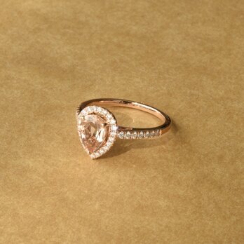 K18 モルガナイト ダイヤモンドリングの画像