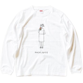 長袖 Tシャツ 『パックジュース・女子』 男女兼用 ロンTの画像