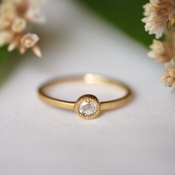 K18 Round Rose cut Diamond ring(0.131ct,R079_RRDClear)の画像