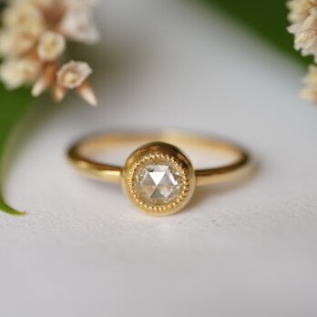 K18 Round Rose cut Diamond ring(0.478ct,R067_RRDWh)の画像