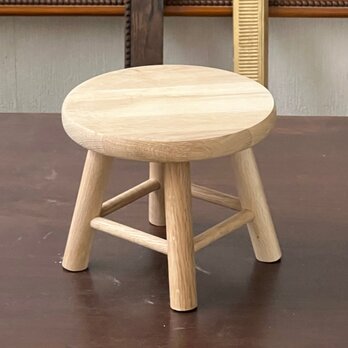 木製ミニスツール★ナチュラル★丸椅子■白木　無塗装の画像