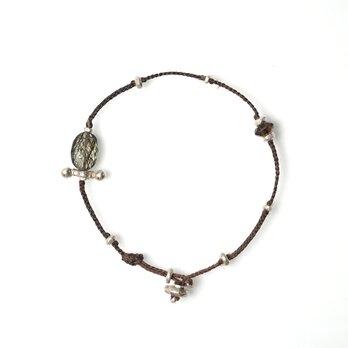 -Tormarline quartz・Smoky quartz- code braceletの画像