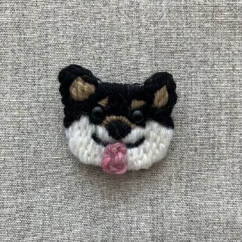 黒柴犬（お顔）＊ブローチ