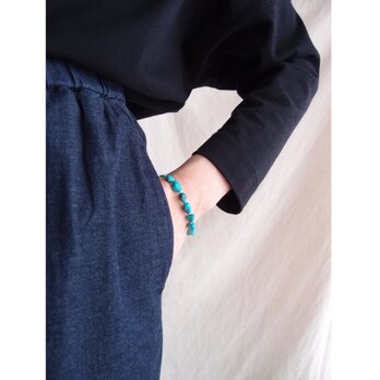 【RP】Turquoise × Magnesite Bracelet／ターコイズ×マグネサイト ブレスレット（非対称）の画像