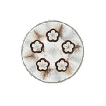 ドイツ メタルボタン 5フラワーアンティークシルバー2個 B-1459 花 アンティーク 忘れな草の画像