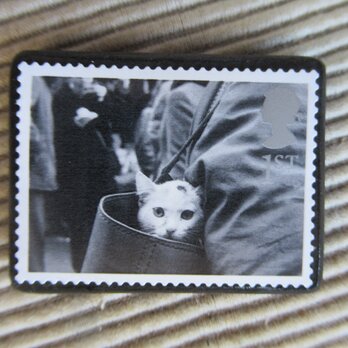 イギリス　猫切手ブローチ 9644の画像