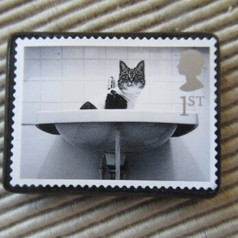イギリス　猫切手ブローチ 9646の画像